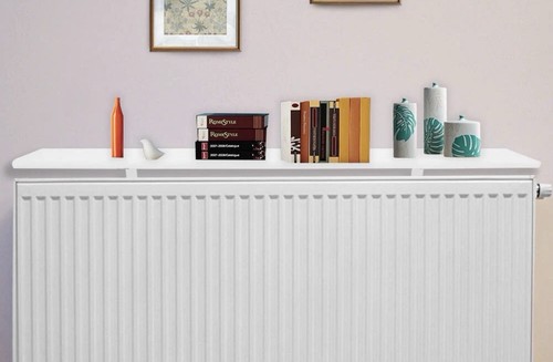 White wood radiator shelves - white,