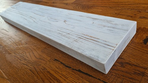 Rustic floating shelf - rustic, white