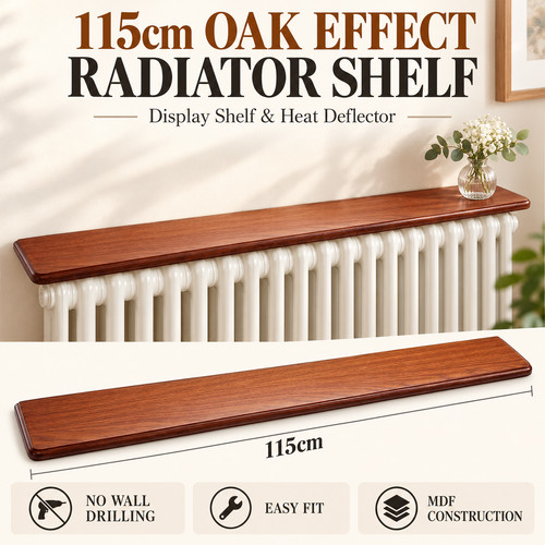 115cm oak effect radiator - oak,