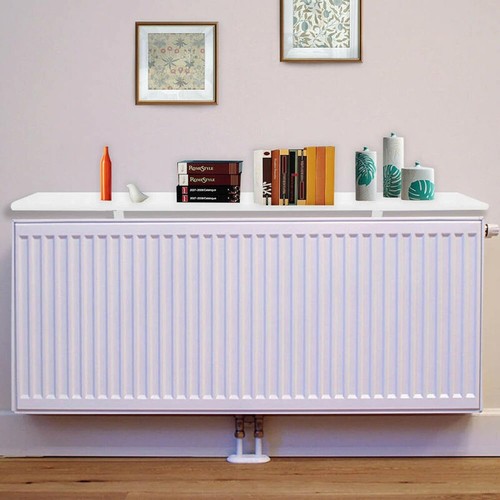 Versatile white radiator shelf - white,