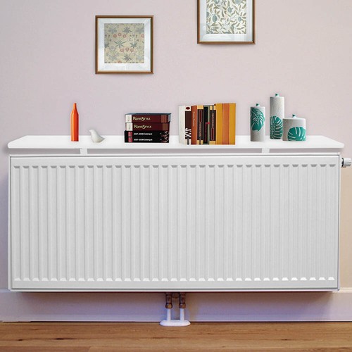 White and oak wood radiator - white,
